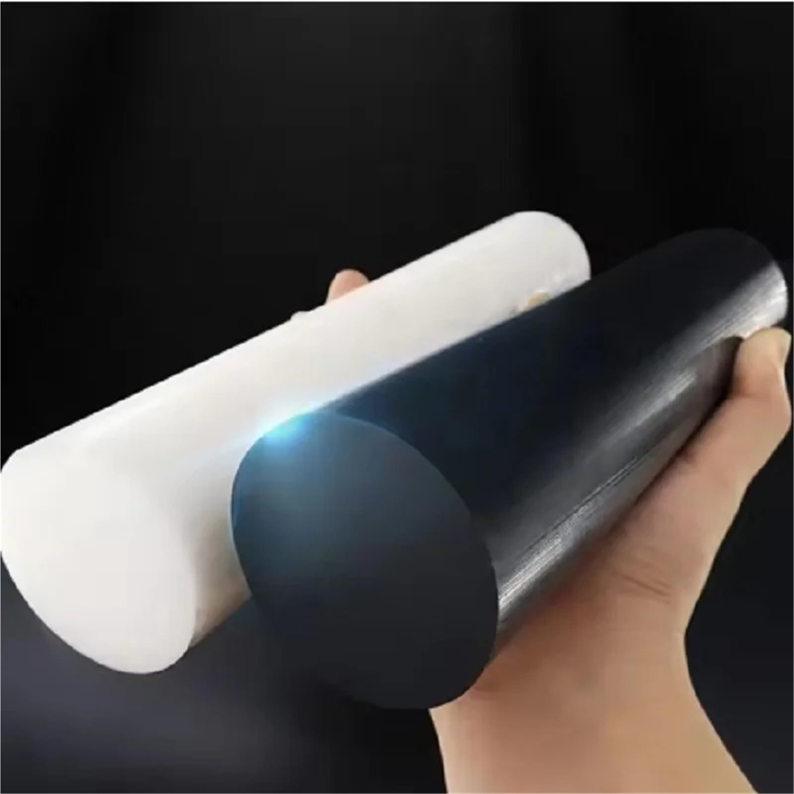 Nylonstange Schwarz Weiß Acetal Delrin Kunststoff POM Nylon Stange Schaft 5mm 6mm 8mm 10mm 12mm ~ 220mm Länge 500mm 1m für Projekte(White,45x500mm 1pc)