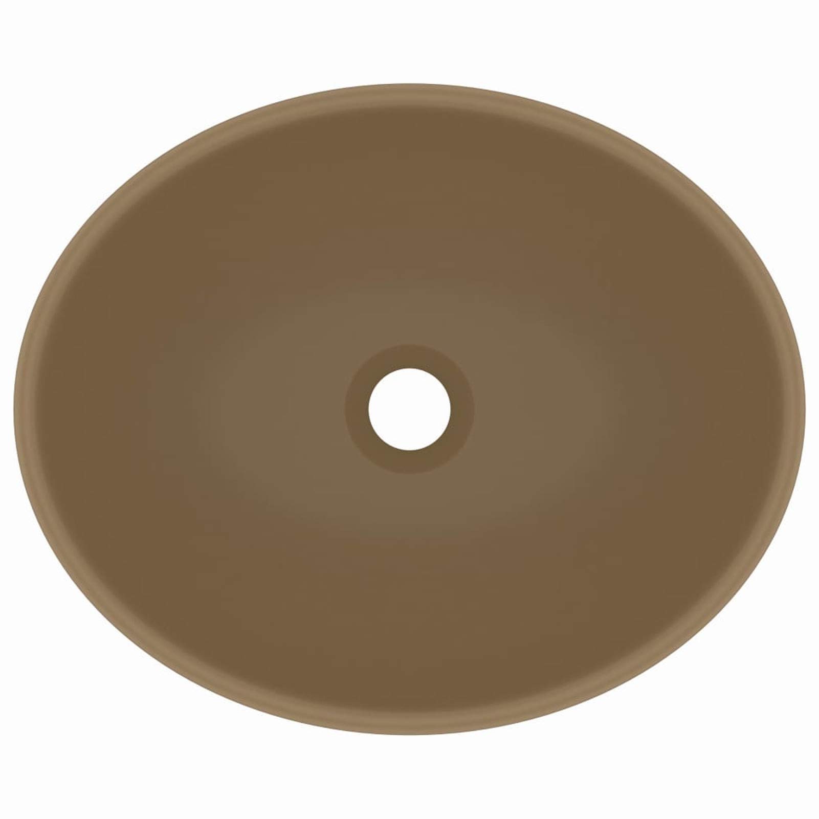 Lavabo de Lujo Ovalado cerámica Crema Mate 40x33 cm, Fregadero, Lavabo Baño, Lavamanos Baño, Lavatorio Casa De Banho, Mueble Lavabo sobre Encimera