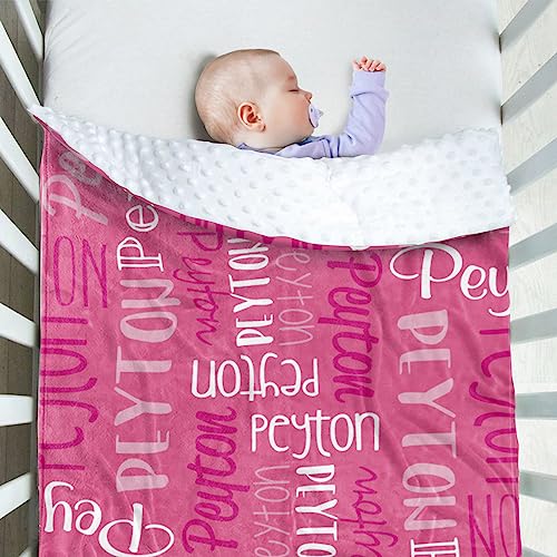 Image of Custom Baby Blanket - Personalized Names Design - Soft Plush Blanket with Double Layer Dotted Backing for Boys Girls Color17(30x40 inches)