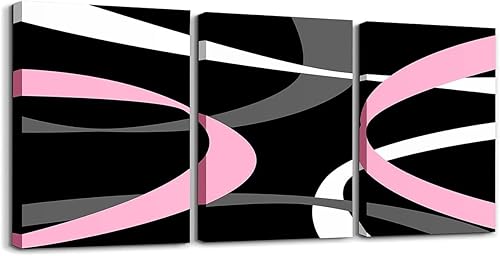 Miniatura 16 de Castle Fairy 3 piezas de arte de pared para decoración de sala de estar, líneas geométricas, decoración de pared para dormitorio, decoración de