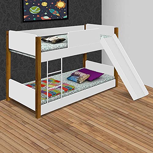 Beliche Infantil Com Escorregador Montessoriano Branca Mel