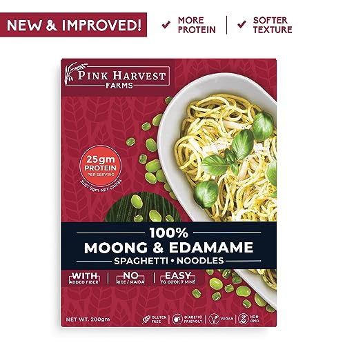 Image of Pink Harvest Farms Moong & Edamame Spaghetti Noodles, 200 G
