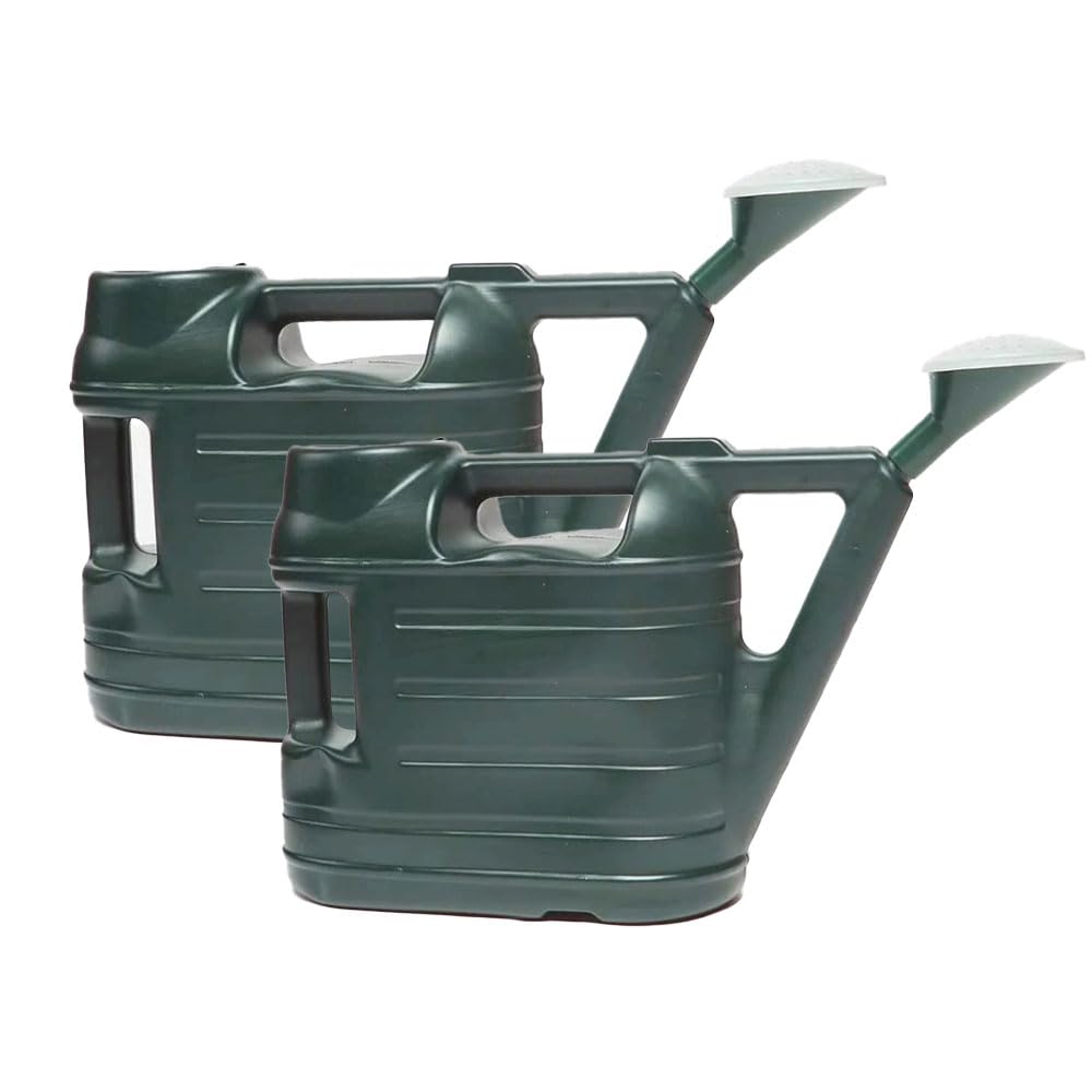 ZOPPER Watering Can 6.5L 2 Pack with Detachable Rose Head – Plastic Garden Watering Can for Indoor & Outdoor Plants, Flowers & Houseplants – Lightweight Durable Plant Waterer – Green