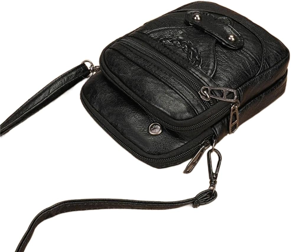 Multi-Function Messenger Bag,Double Layer Wallet Pouch,Casual Crossbody Bag,Mini Sling Messenger Bag,Phone Chest Bag for Men Women