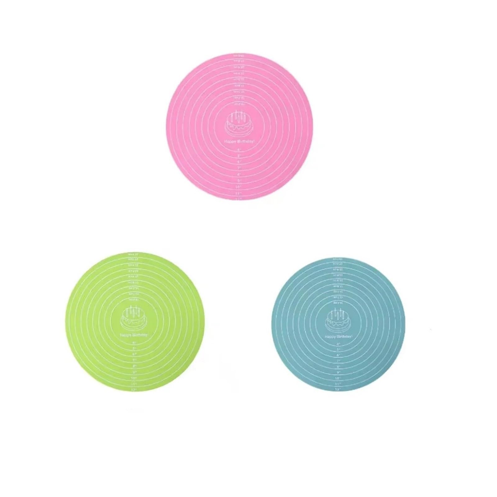 1/3 Uds. Alfombrilla Circular de silicona calidad alimentaria 30cm mantel individual antideslizante resistente al calor for hornear y amasar(3PCS)