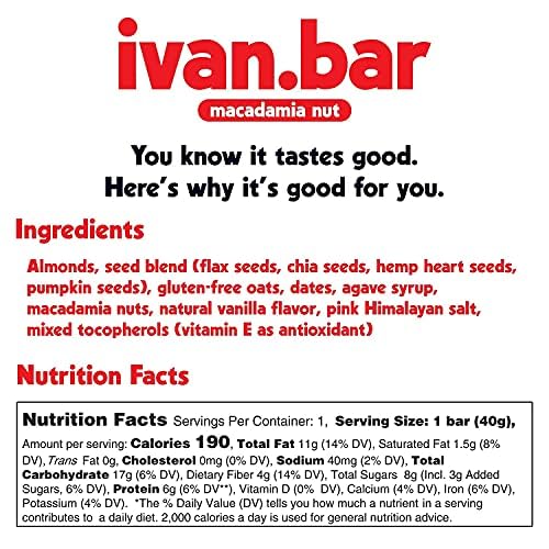 Miniatura 5 de ivan.bar Barrita energética llena de proteínas, proporciona energía saludable, vegano, ingredientes totalmente naturales, sin soja, lácteos y gluten