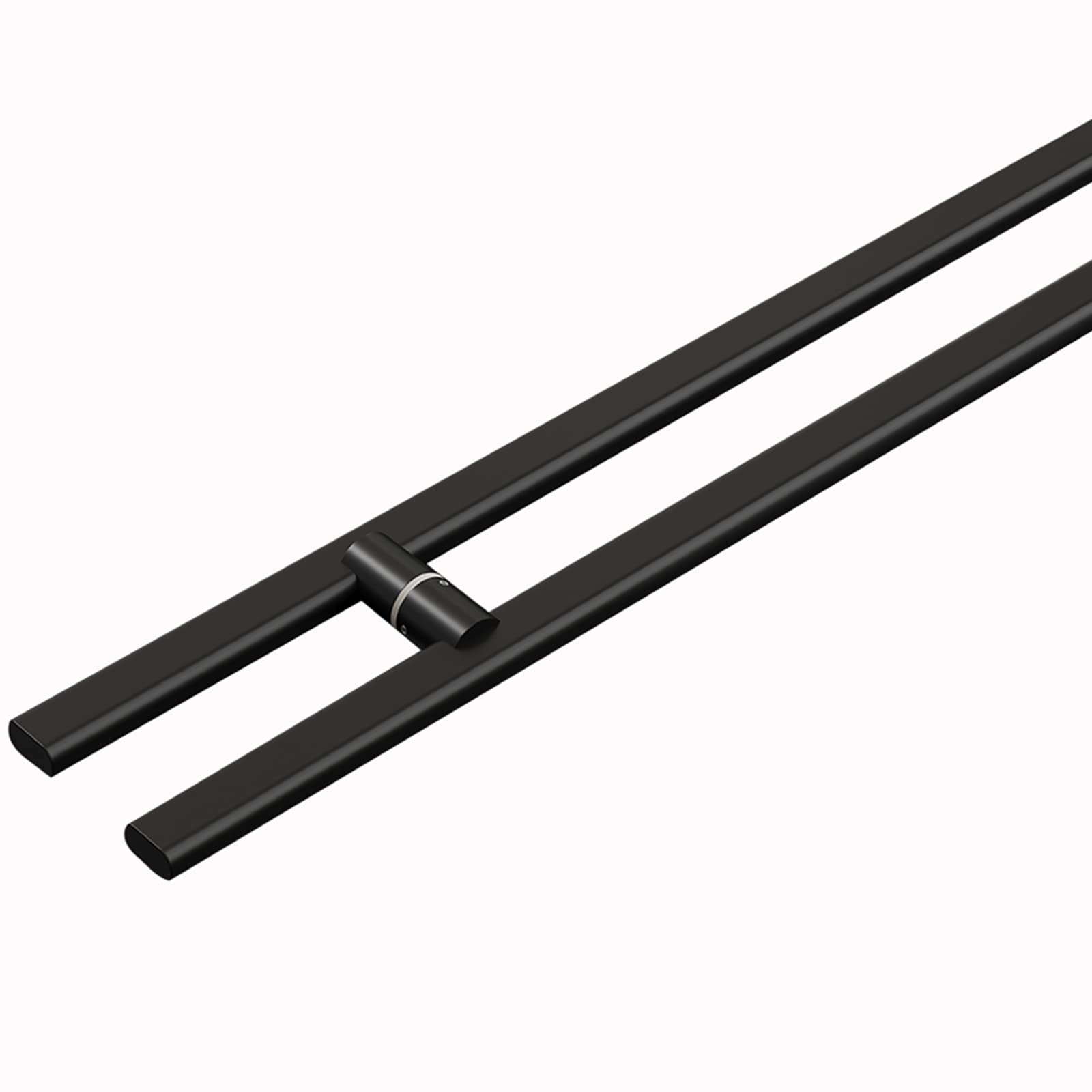 Poignée de porte push-pull noire de 60 cm en acier inoxydable pour porte en bois et verre