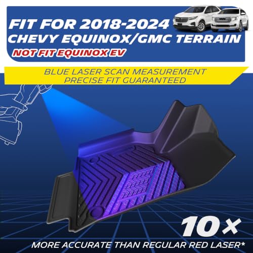 Image of Michelin Vehicle Mats for 2018-2024 Chevy Equinox Gas /GMC Terrain (6 Piece) | NOT Fit Equinox EV, Custom Fit, Non-Slip, All-Weather TPE Liner, Premier Series 6PCS