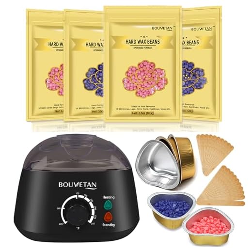 Waxing Kit for Women Men, Bouvetan Dual LED Wax Machine for Hair Removal with 14oz Hard Wax Beads, Waxing Pot for Face Eyebrow Armpit Chest Legs Brazilian, At Home Hard Wax Warmer Kit for Hair Removal with 20 Wax Sticks