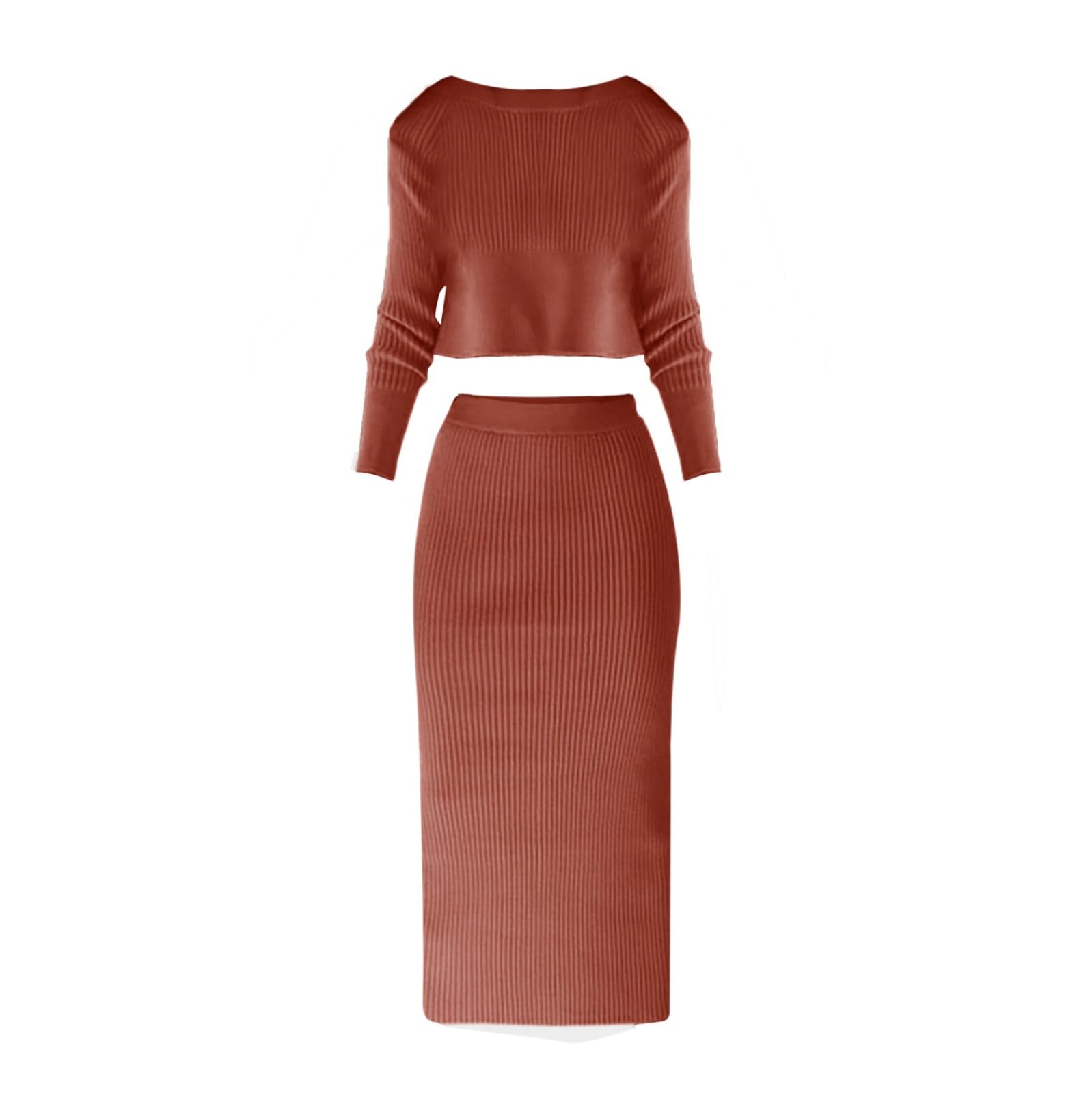 Dames Tweedelige Set Met Geruite Gebreide Trui En Rok - Bellawebshop Dames Tweedelige Set Met Geruite Gebreide Trui En Rok - Bellawebshop