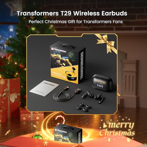 Transformers Wireless Earbuds Bluetooth 5.4 with Low Latency Gaming Mode, 38H Playtime, Noise Cancelling Headphones with Mic, LED Display, Hi-Fi Stereo Sound for iPhone Android (Bumblebee Black) - image 7