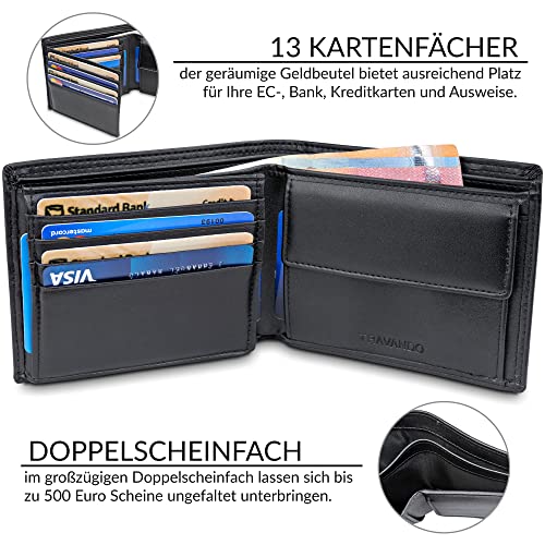Geldbörse für Herren von Travando Groß mit RFID-Zertifizierung