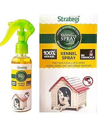 Herbal Strategi Kennel Spray Herbal Protection from Ticks, Fleas, Lice and Mites in The Kennel Area - 100ml