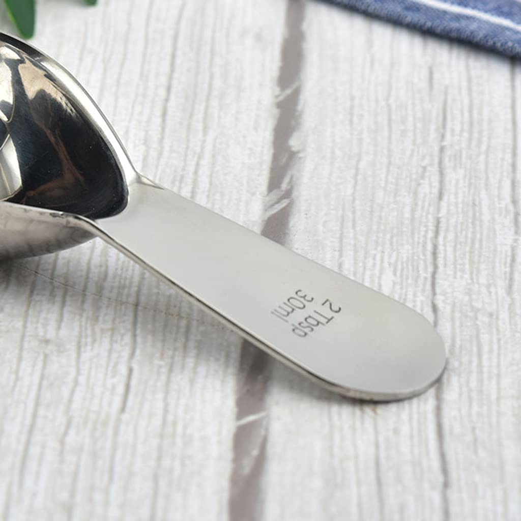 Cuillère à mesurer en acier inoxydable 15/30 ml - 1 cuillère à soupe à poignée courte - Cuillères à mesurer pour café et thé
