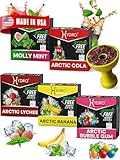 Hydro Hookah Flavors Bundle – Tobacco Free & Nicotine Free Shisha Arctic Lychee, Cola, Bubble Gum, Banana, and Molly Mint – Natural, Long-Lasting, Smooth Taste, 50-Gram Packs (Pack of 5)