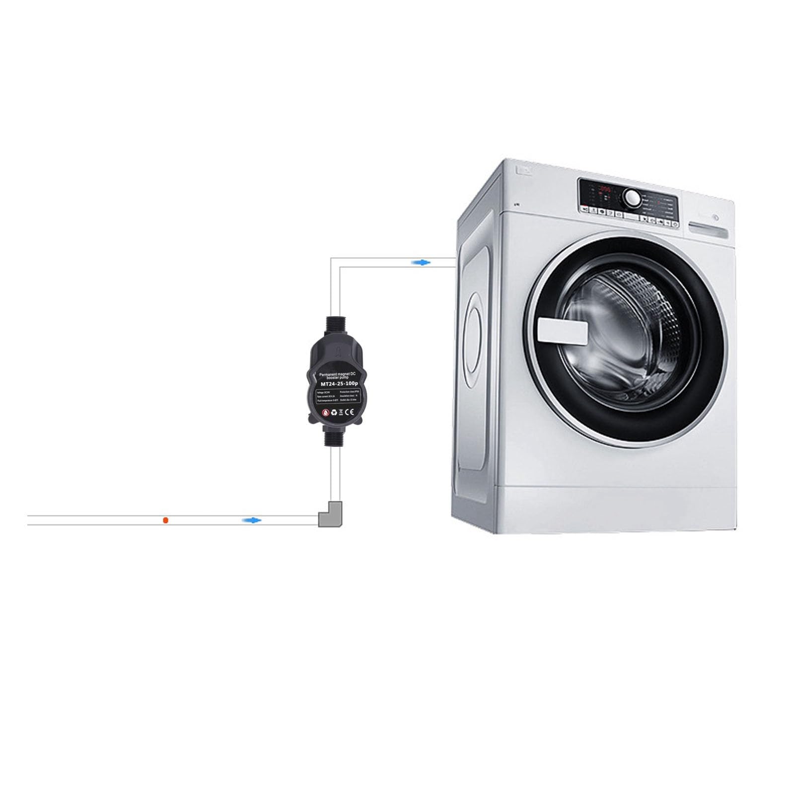 24V DC Pompe à pression de surpression d'eau, pompe de douche à faible bruit entièrement automatique pour domestique