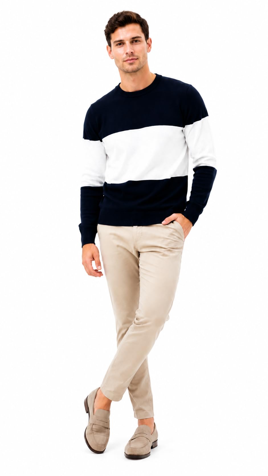 MANRA Men's Woolen Solid Crew Neck Sweater|Soft Knitted Multicolor Full Sleeve Winter Pullover|Stylish Regular Fit Warm Casual Wool Sweater for Men-picture-16