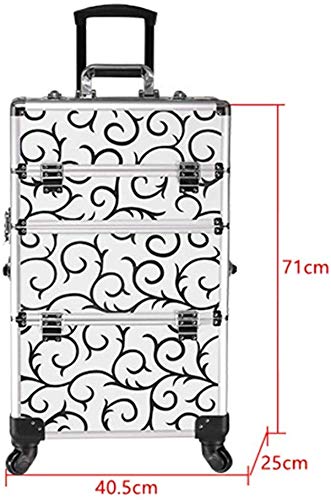 BYCDD Trolley Kosmetikkoffer Schminkkoffer, Schminkaufbewahrung Multikoffer Etagenkoffer Taschen Schönheit Make-up… – Bild 5