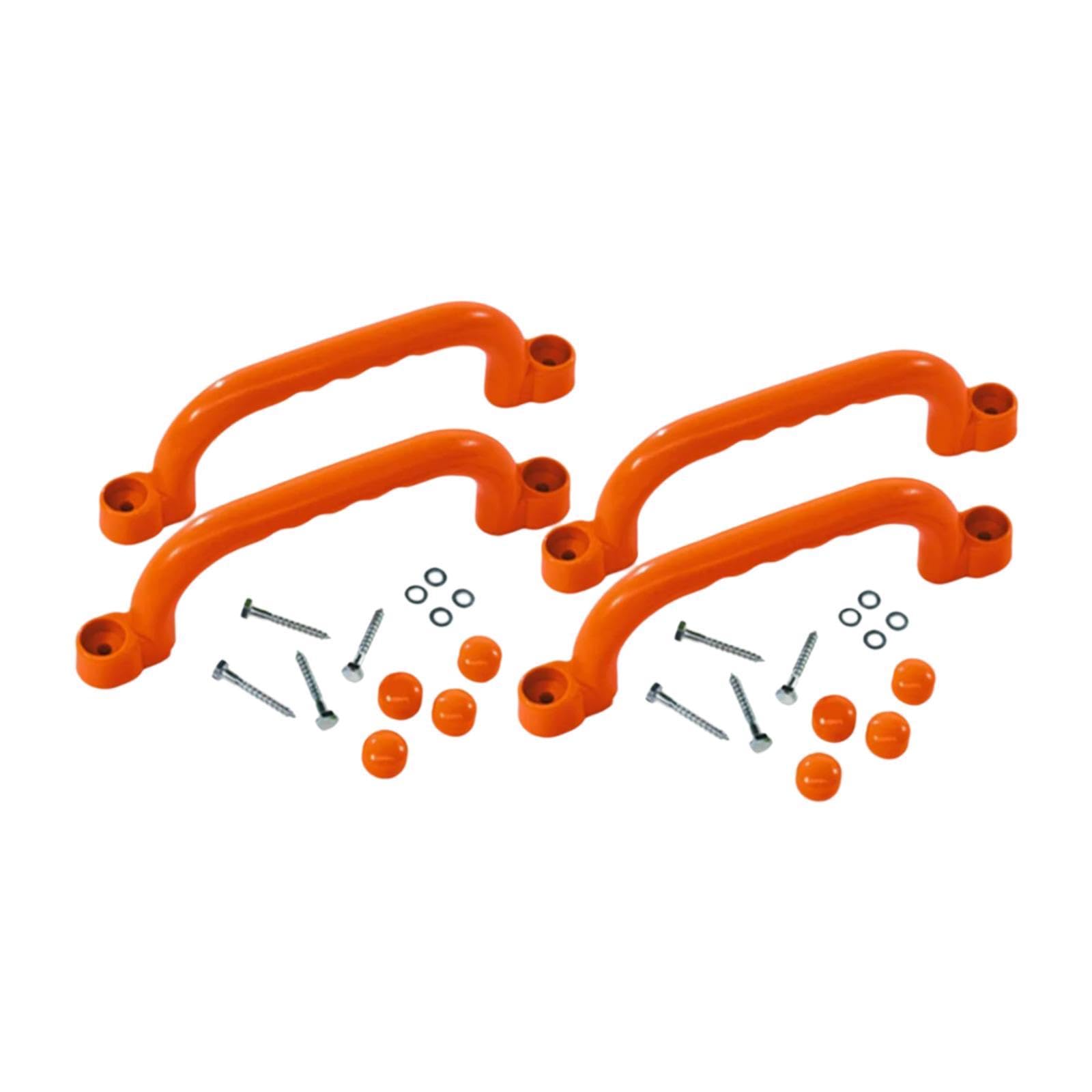 MFMEXUL 4 Pieces Climbing Handles Set Children's Grip Playground Accessories PP Material Suitable for Tree House Garden Play Area, Orange