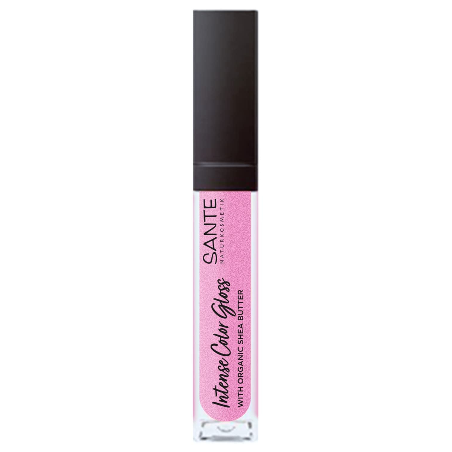 Sante Cosmética natural de labios con acabado brillante, manteca de karité para labios cuidados, brillo intenso de color intenso, n.º 05 Dazzling Rose, 1 x 5,3 ml