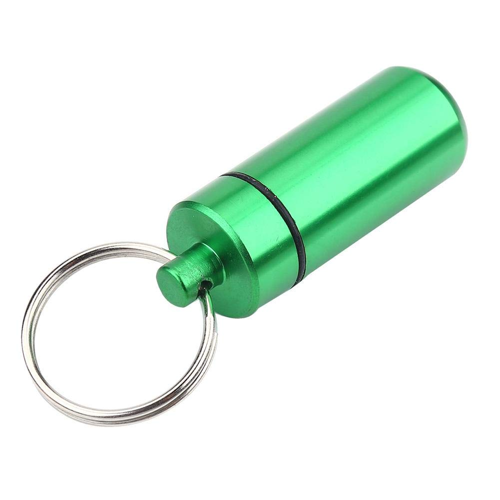 9 Colori In Lega di Alluminio Mini Pillola Scatola, Argento + Oro + Rosso + Nero + Blu + Viola + Verde + Champagne Portachiavi Impermeabile Medicina Caso, per Viaggi, Campeggio All'Aperto