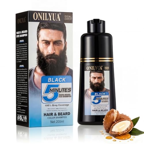 Men’s Beard Dye For Men Black In Minutes, Grey Reducing