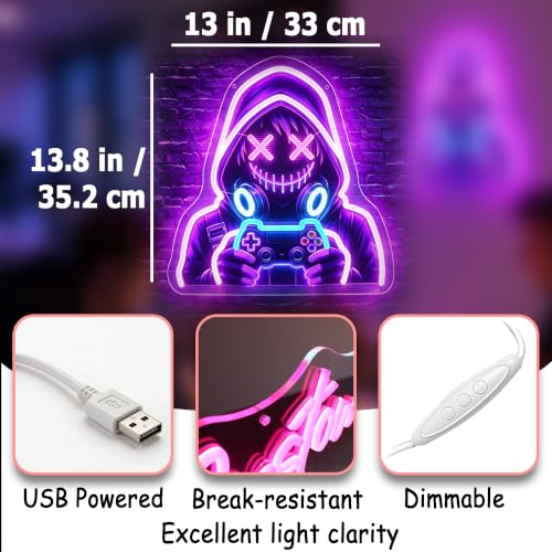 Image of Game Neon Sign for Wall Decor Dimmable Gamer Led Neon Lights Signs