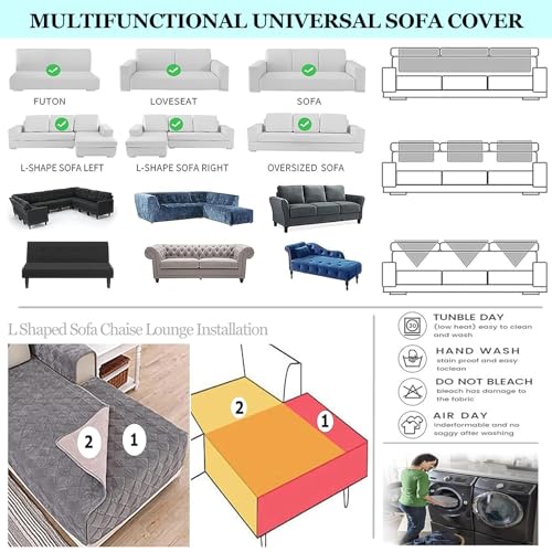Housse de canapé 4 places de qualité supérieure en tissu extensible - 8