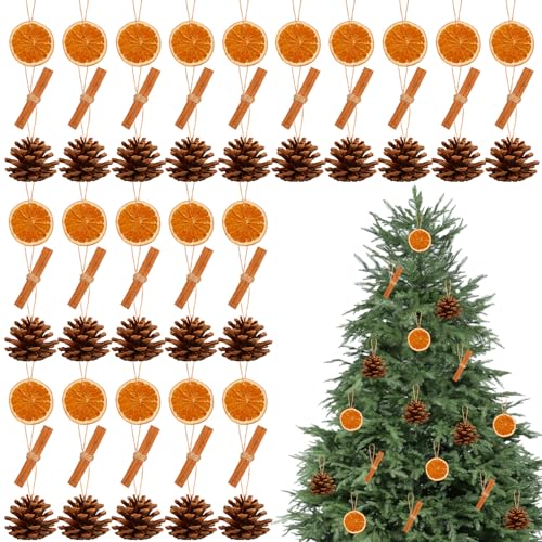 60 Set Christmas Tree Decorations Natural Pine...