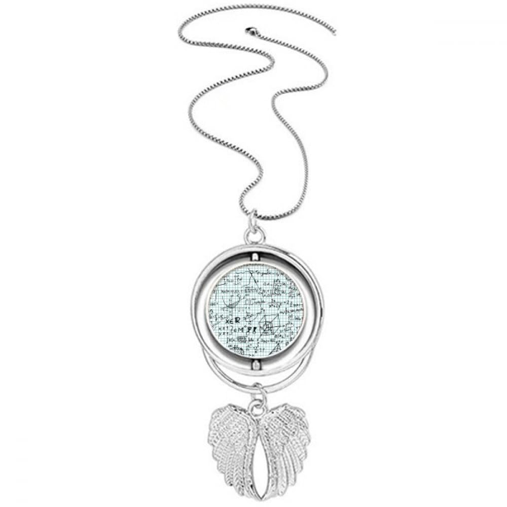 Collier formule mathématique et ailes d'ange, célébrez la beauté rationnelle de l'univers