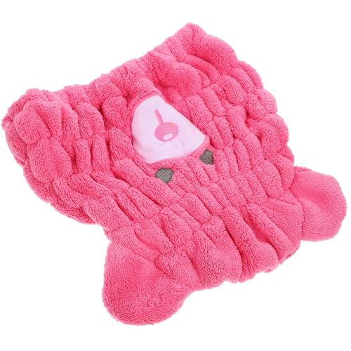 TOYANDONA Gorro para Secar el Cabello de Coral Superabsorbente Toalla de Secado Rápido para Cabello Mojado Diseño de Oso Coral Rosa Suave y Cómodo para Uso Casa o Viaje