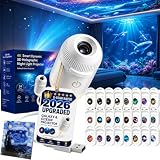 2026 Upgraded HD Smart Dynamic 5D Holographic Night Light Projector with 24 Films, Plug and Play HD Star Projector...