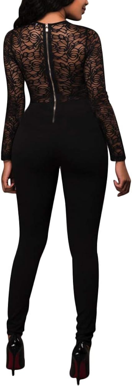 All black see thru jumpsuit Clearance