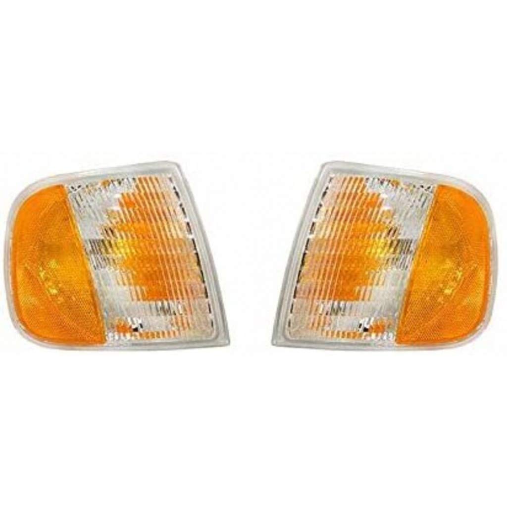 for 1997 ford f-150 pair driver and passenger side turn signal/side marker light lens and housing only fo2520132 fo2521132 | f65z 13201 ad f65z 13200 ad ;