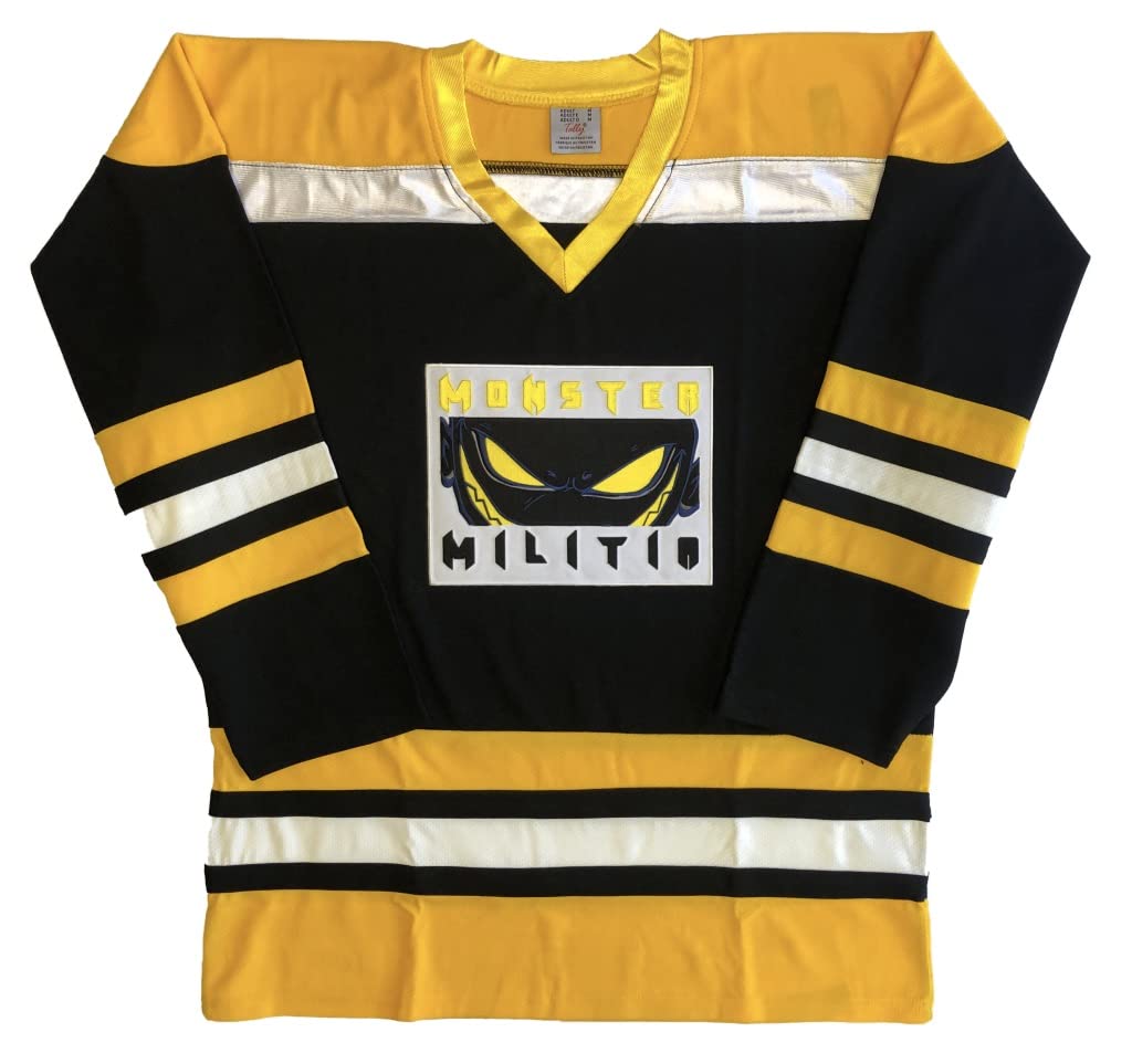 Monster Militia Hockey Jerseys - We are Ready to Customize with Your Name and Number (Black, Adult Medium)