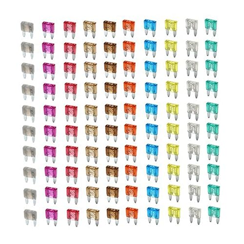Kit de 120 fusibles planos mini automotrices de pines planos, surtido para auto, camioneta, SUV y barco, acción rápida, 32V miniatura 1