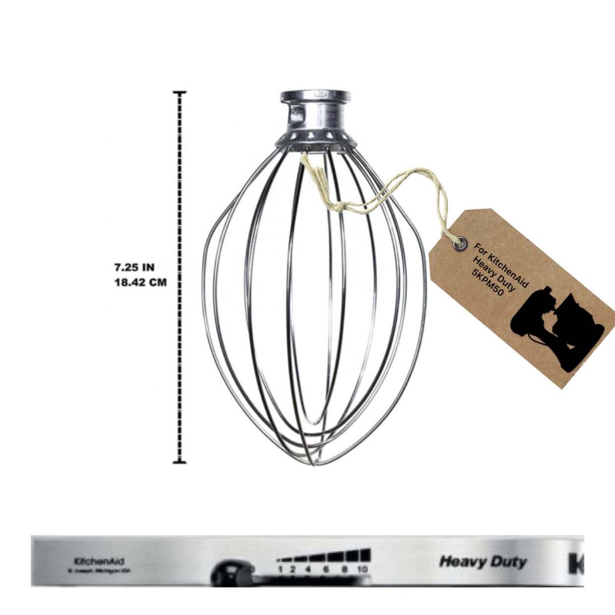 Edelstahl Schneebesen 5K5A2WW für KitchenAid HEAVY DUTY/PROFESSIONAL Küchenmaschinen