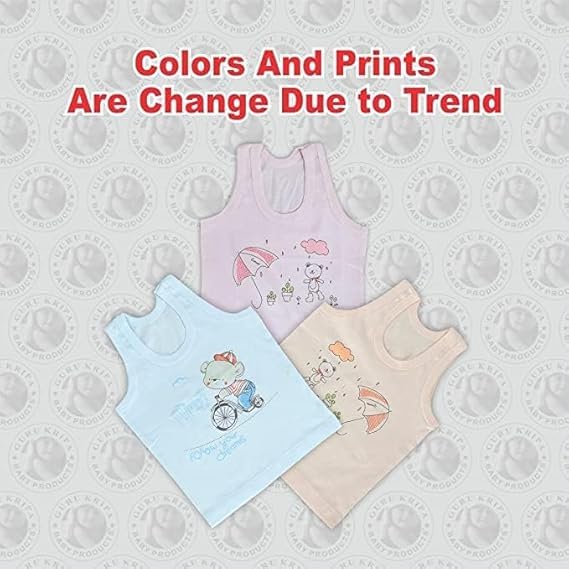 Image of Boy's Regular fit Vest 100% Cotton Vest for Boys | Multicolor | Skin Friendly | Lightweight | Sleeveless Design | Pack of 3