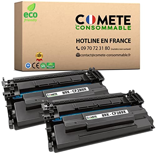 Toner HP 89X CF289X sans blocage puce valide pour LaserJet M507 M528 pack 2 COMETE