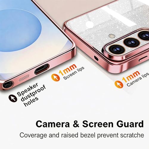 Image of Misscase for Samsung Galaxy S26 Case Compatible with MagSafe,Built-in Camera Lens Protector Full Protection Soft TPU Anti-Scratch Anti-Fingerprint Magnetic Glitter Slim Case Cover Pink