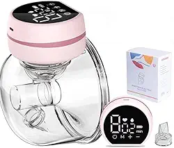 Bomba de Tirar Leite Elétrica Recarregável Portátil para Amamentação Mãos Livres Antivazamento sem Fio sem BPA 3 Modos 10 Níveis de Sucção Bomba de Mama Vestível 110 220v (Rosa)