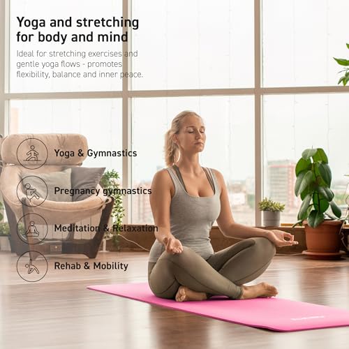 Image of MSPORTS Yoga Mat Premium Non Slip Thick - Extra Comfortable Exercise Mat for Home Workouts, Pilates, Stretching & Gym - Cushioned NBR Foam, Gym Mat with Strap, for Women & Men