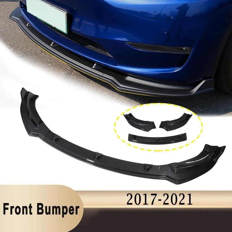 Kit de carrosserie avec lèvre de pare-chocs avant diffuseur spoiler noir brillant pour Tesla Model Y - 2