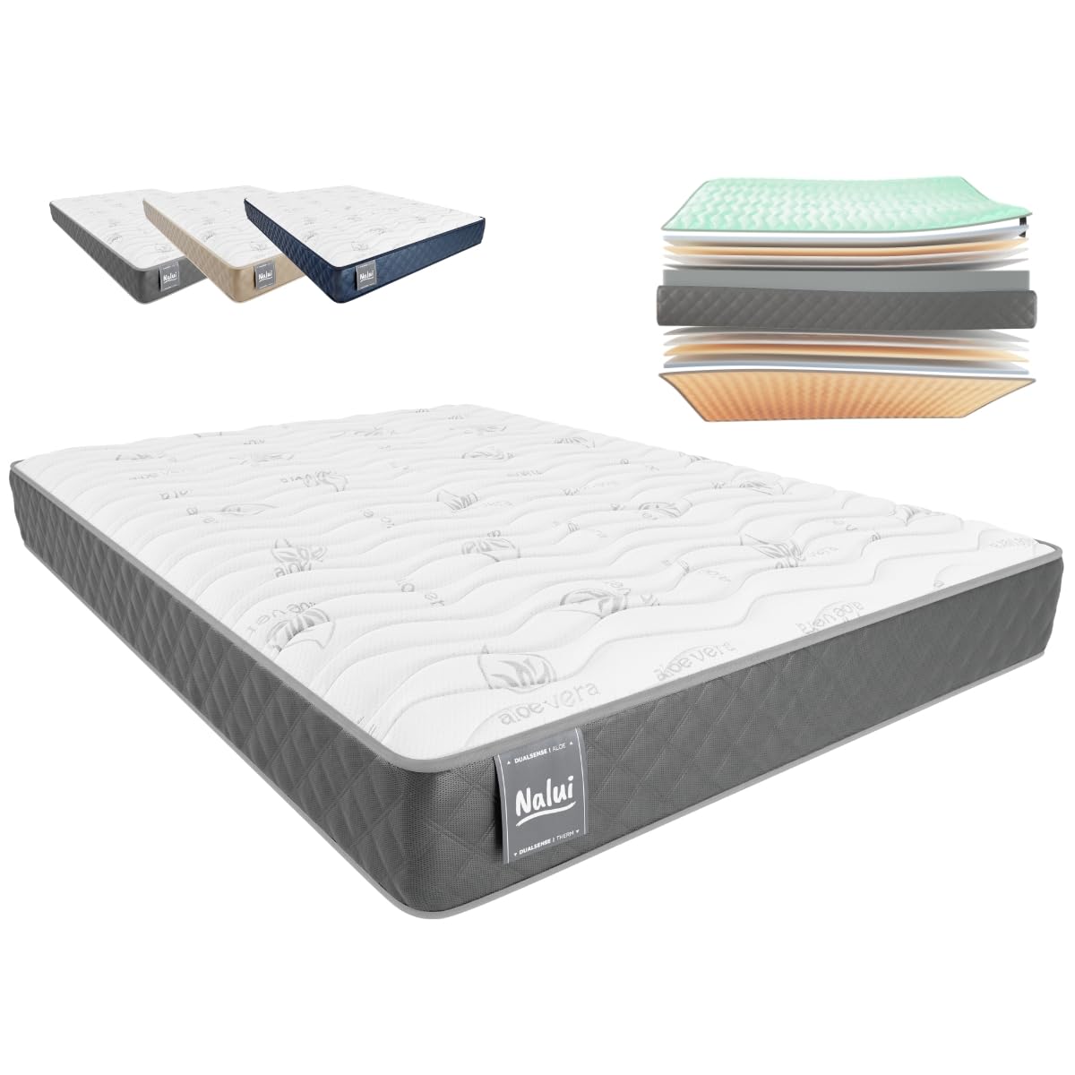 Don Descanso - Colchón 90x190 Viscoelastico Mulhacen DualSense, Altura ± 15cm. Multicapa con Núcleo GravityFoam, Firmeza Alta, Doble Cara Invierno/Verano, Transpirable. Fabricado en España, Gris — view 19