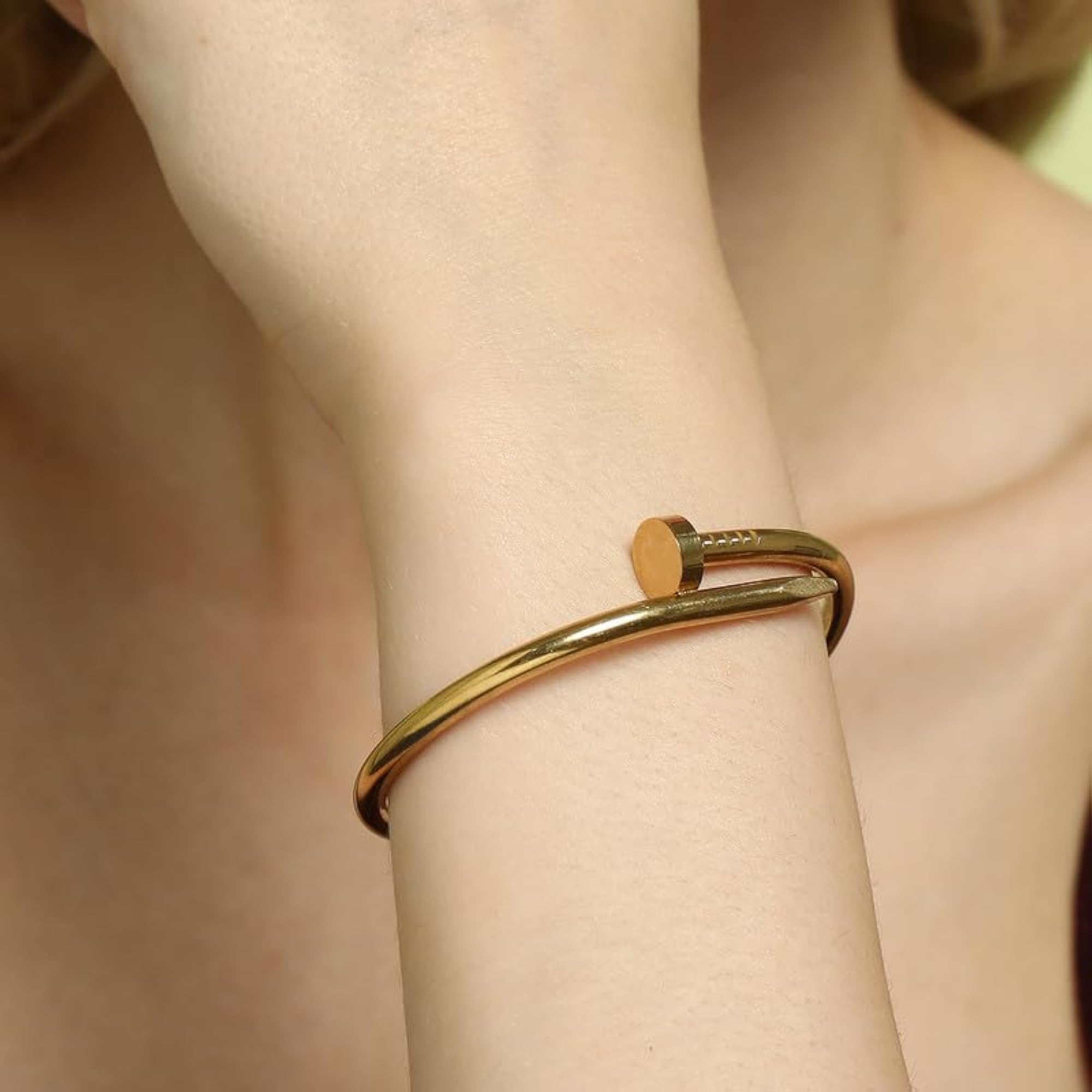 Women's California Gold Colour Screw Bangle Bracelet