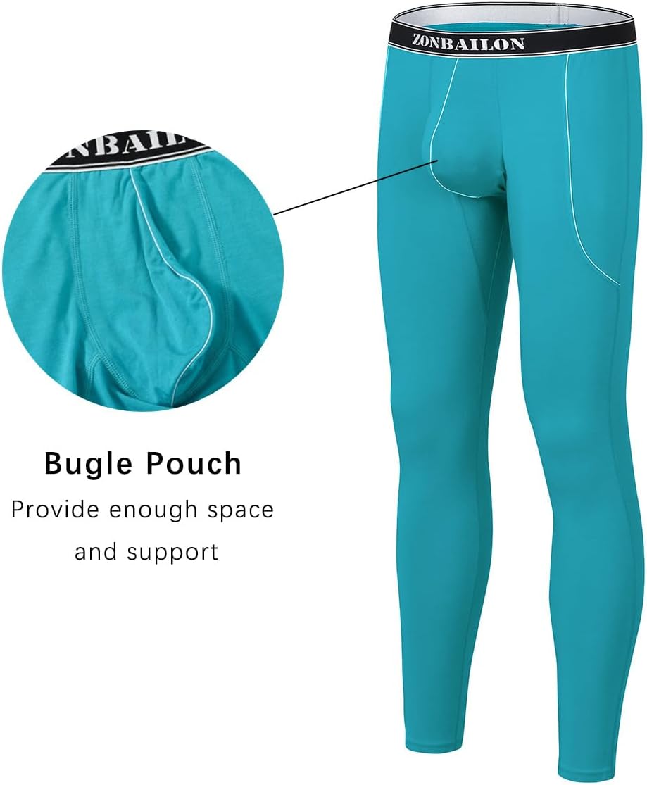 JINSHI Long Johns Thermal Underwear for Men Soft Bamboo Viscose Base Layer for Cold Weather Bottom - Image 4