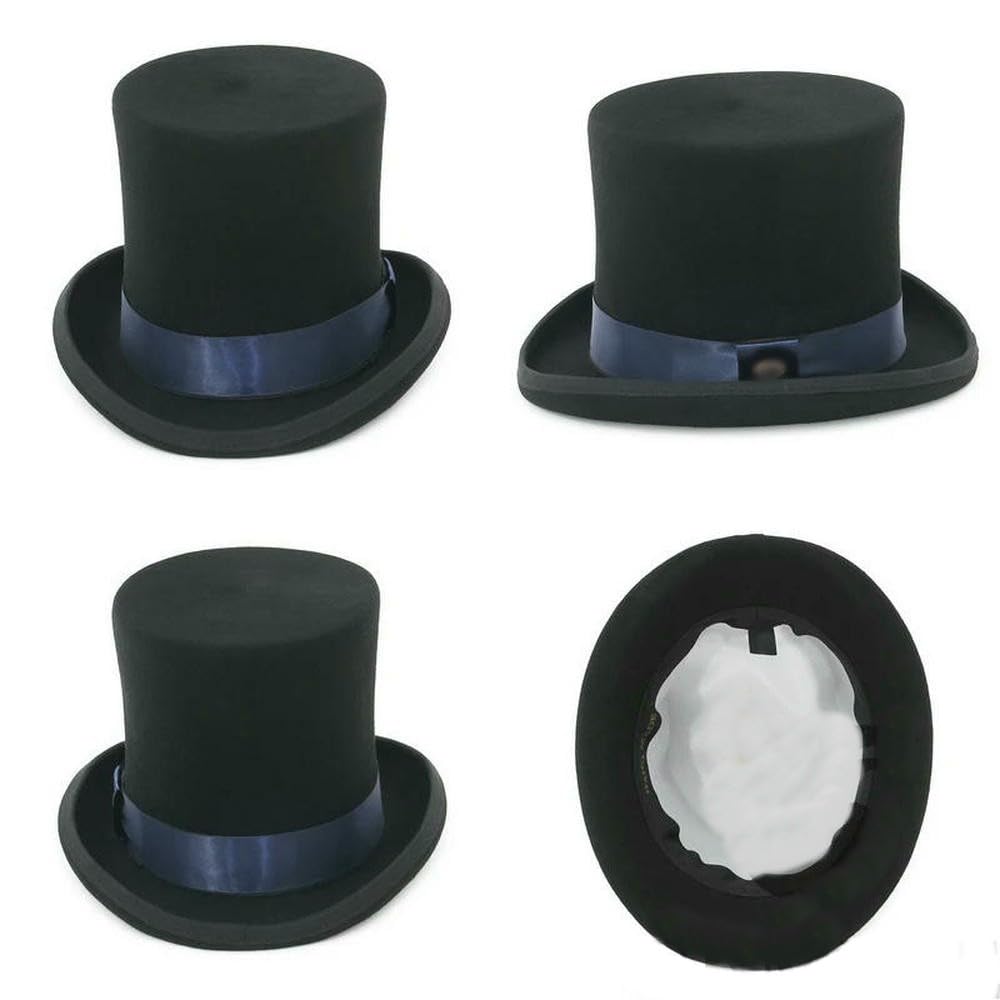 JJDFW Filzhut für Herren und Damen, Zylinderhut, Topper, Party-Kostüm, Fedora, Magier, Theatermütze, 17 cm