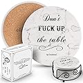 Coasters for Drinks | Absorbent Drink Coaster (6-Piece Set) | Housewarming Hostess Gifts for New Home, Man Cave House Warming Presents Decor, Wedding Registry, Living Room Decorations, Cool Gift Ideas