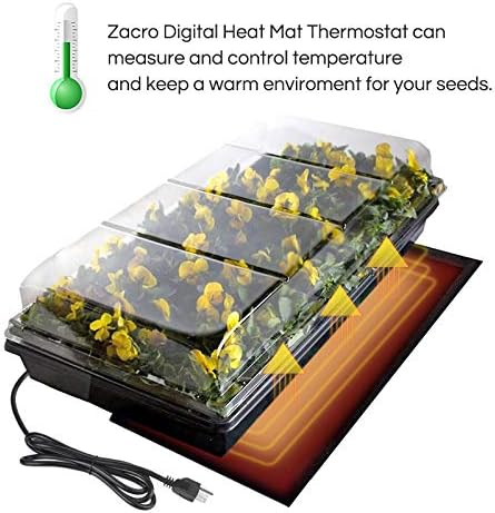 Zacro Digital Heat Mat Thermostat Temperature Controller for Seed Germination, Reptiles 41-108 °F, 1-Pack, Black