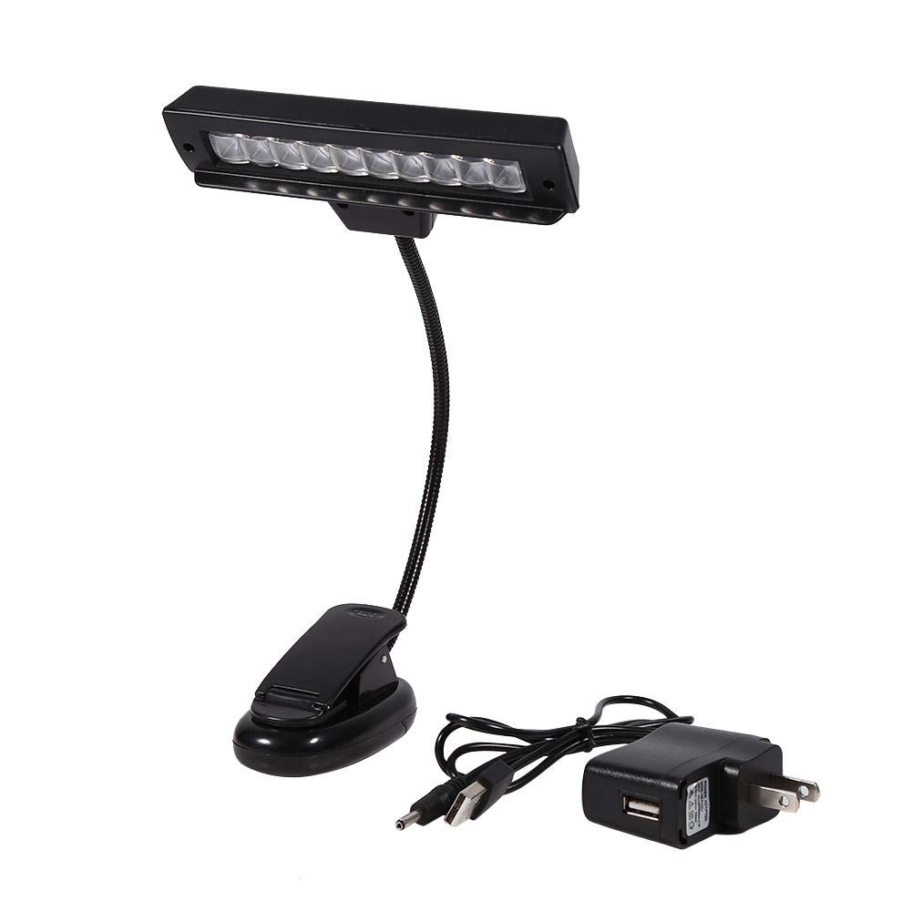 Lámpara LED con clip, lámpara de mesa de cuello de cisne flexible con clip antideslizante, adecuada para atril, piano, escenario de orquesta, escritorio, mesa, club oscuro, etc.(#2)